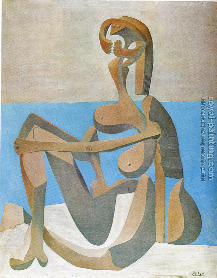 Pablo Picasso : seated bather by the sea